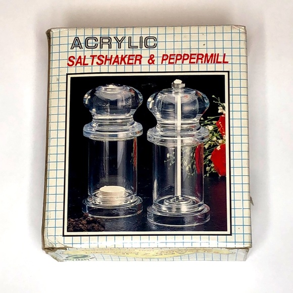 VTG Acrylic Saltshaker & Peppermill Set - Picture 4 of 6